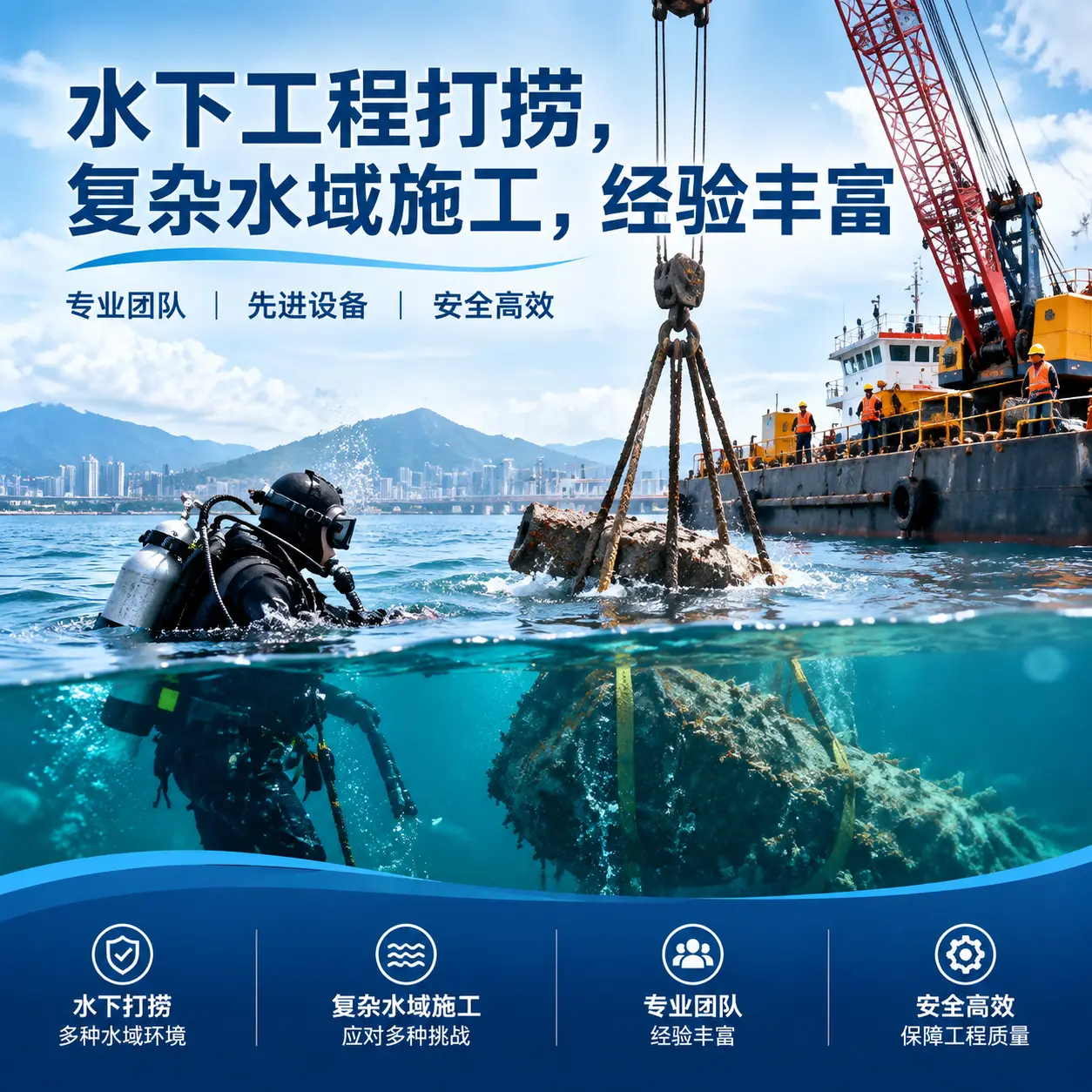 水下工程打捞,复杂水域施工,经验丰富武冈